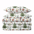 Christmas Season Watercolor Duvet Cover Set
