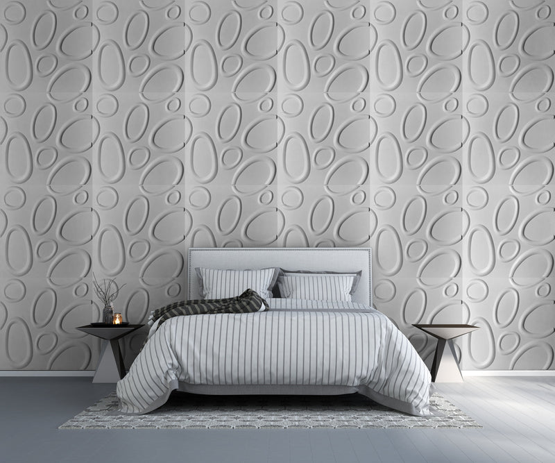 Framed Oval PVC Wall Panel (Set of 12)