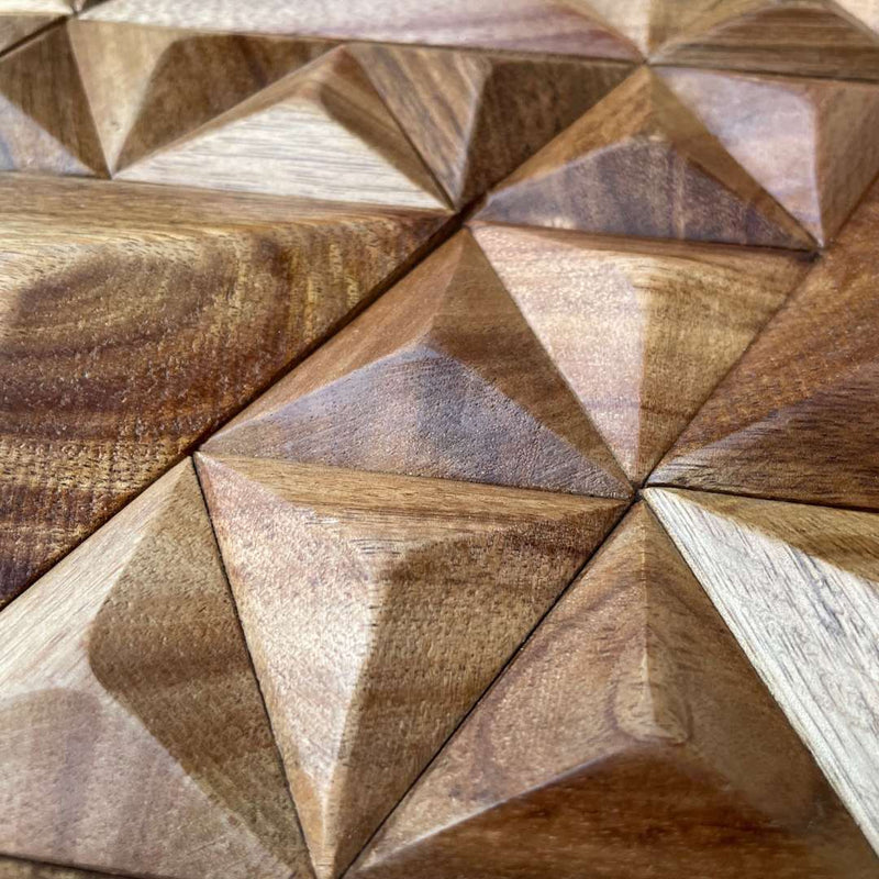 Parallelepiped Wood Mosaic Wall Panel