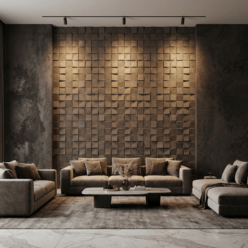 Ubiquitous Square 3D Leather Wall Panel