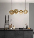 Round Luxe Gold Glass Chandelier