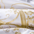 Ivy Gold Forest White and Gold Duvet Cover Set (Long-staple Sateen Cotton)