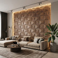 Coco Geometric 3D Leather Wall Panel