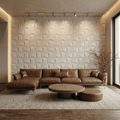 Coco Geometric 3D Leather Wall Panel