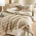 Plush Striped Fur Blanket
