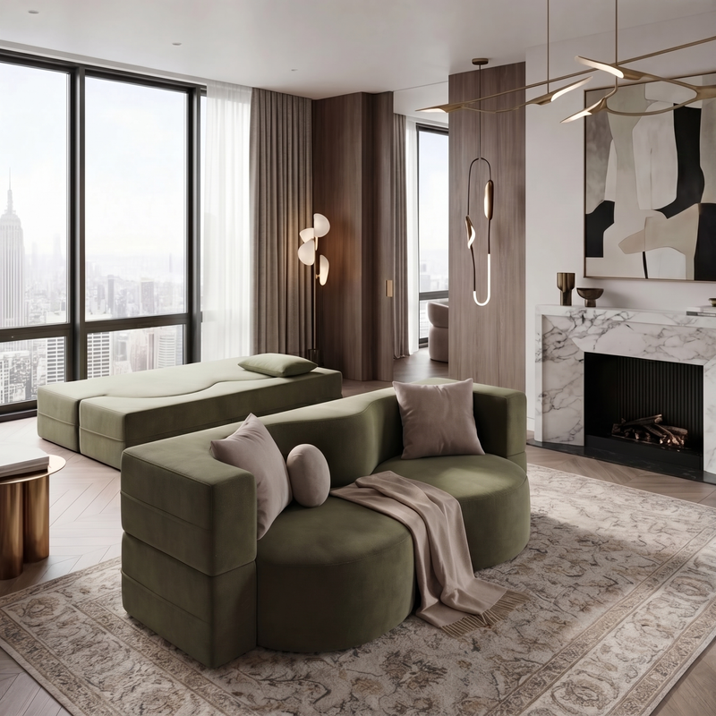 Cote Textured Fabric Sofa