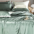 Premium Teal Mulberry Silk Bedding Set