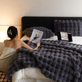 Rabbit Faux-Fur Blanket Throw
