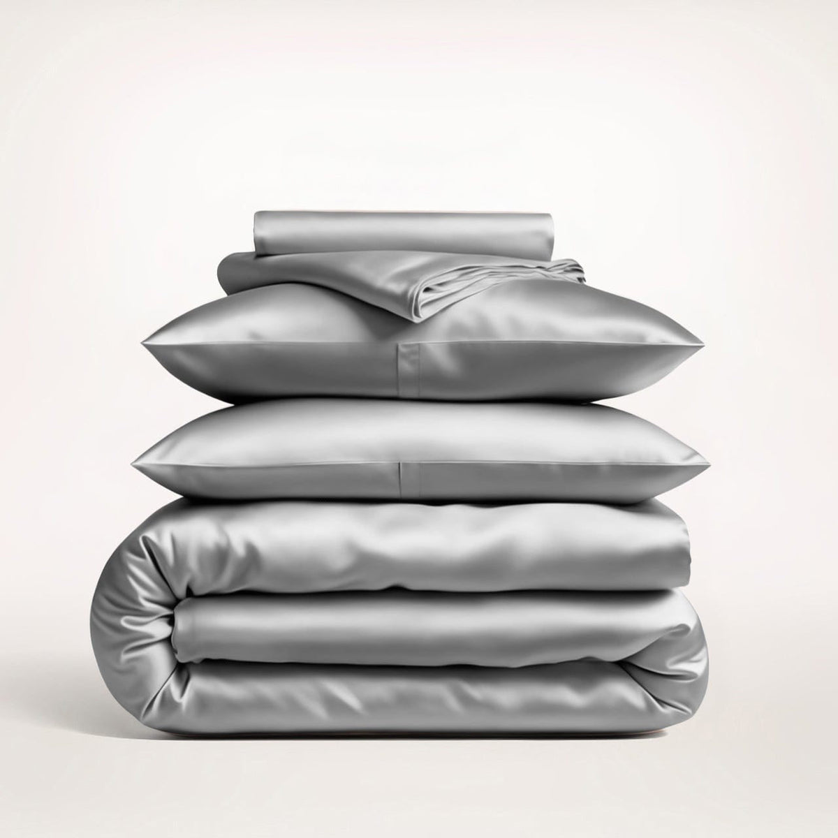 Premium Grey Mulberry Silk Bedding Set