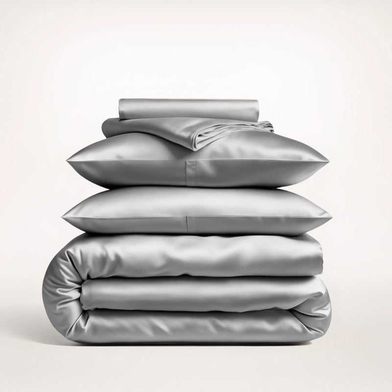 Premium Grey Mulberry Silk Bedding Set