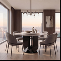 Deruta Round Glass Dining Table