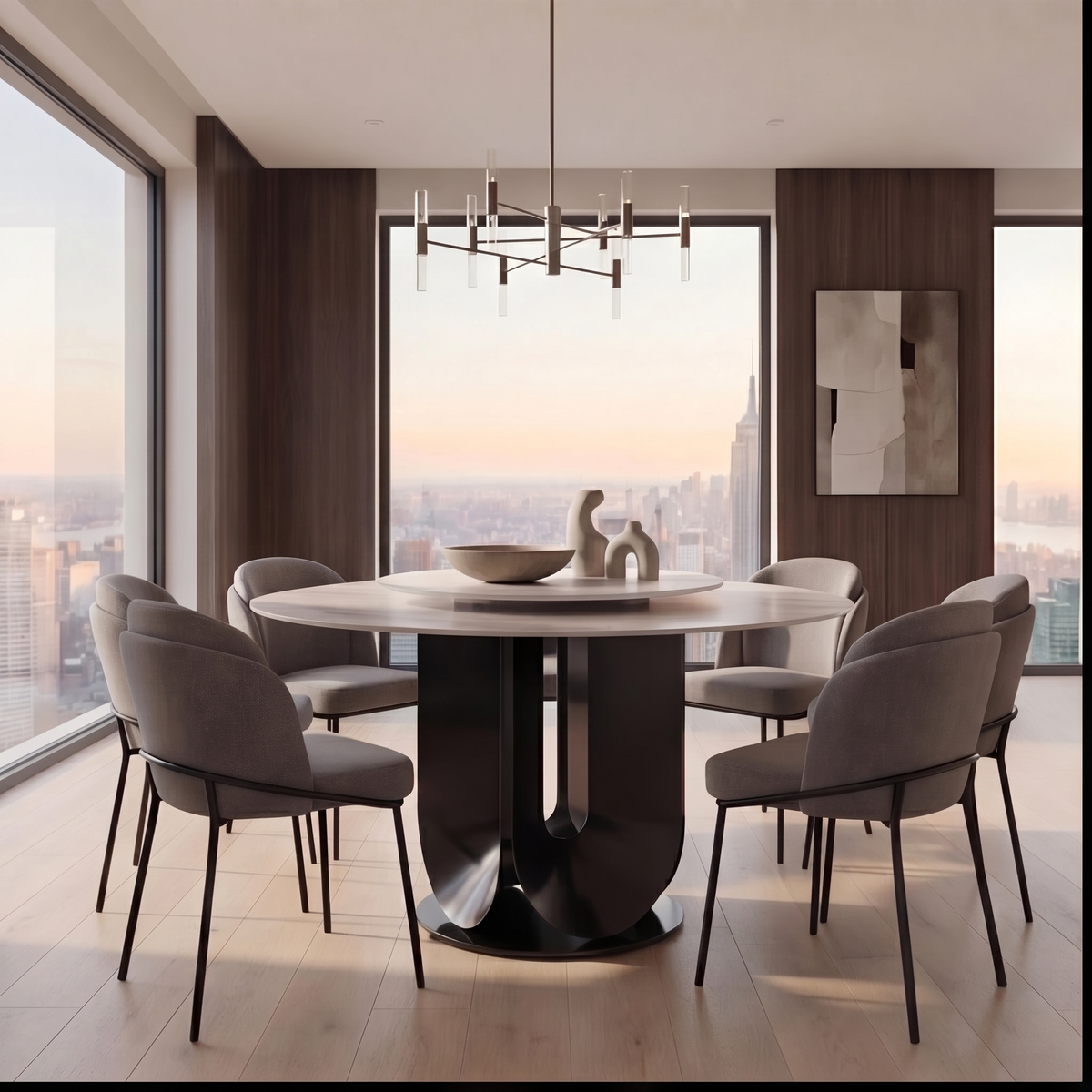 Deruta Round Glass Dining Table