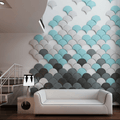 Mermaid Scales Geometric 3D Leather Wall Panel