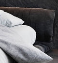 Rolled Fabric Upholstered Bed Frame