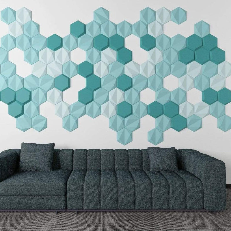 Euclid Hexagon 3D Leather Wall Panel