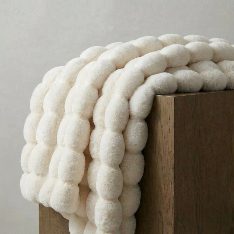Rabbit Faux-Fur Blanket Throw
