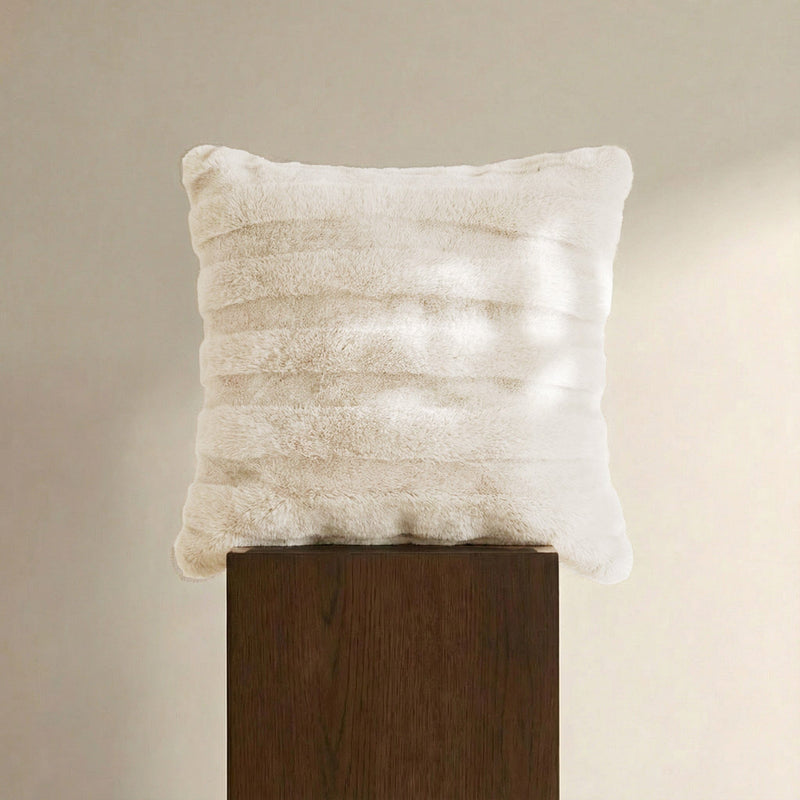 Plush Striped Fur Pillow