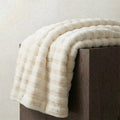 Plush Striped Fur Blanket