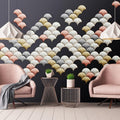 Mermaid Scales Geometric 3D Leather Wall Panel